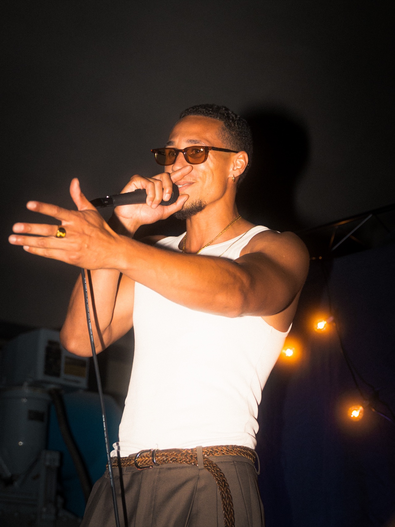 SELAH reaching out towards the crowd during a live show